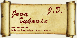 Jova Duković vizit kartica